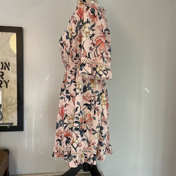 Lulus Off the Shoulder Pink Floral Dress - Size XS (X3) - Picture 4 of 12